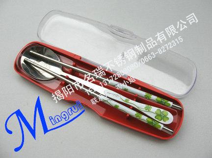 供应幸运草勺筷塑料盒韩式两件套 厂价热销产品之一