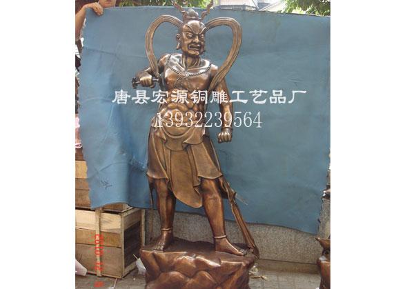 供应铜哼哈二将雕塑铜佛像批发市场