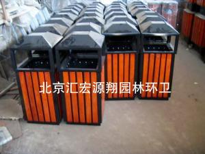 供应北京市钢木垃圾桶果皮箱厂家价格图片
