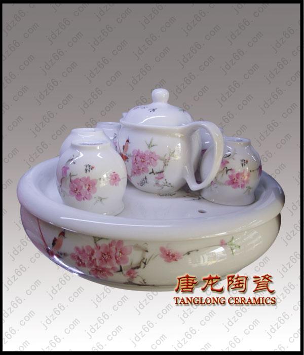供应粉彩描金牡丹陶瓷茶具 陶瓷茶具套装 陶瓷礼品定做