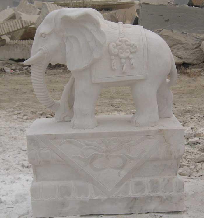 保定市汉白玉大象供应曲阳石雕石头记雕塑厂家