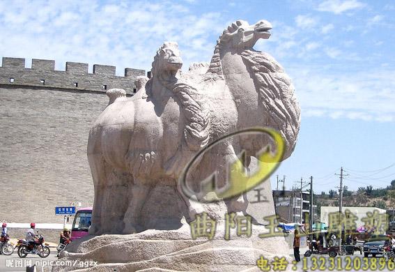 供应内蒙古大理石骆驼雕塑加工图片