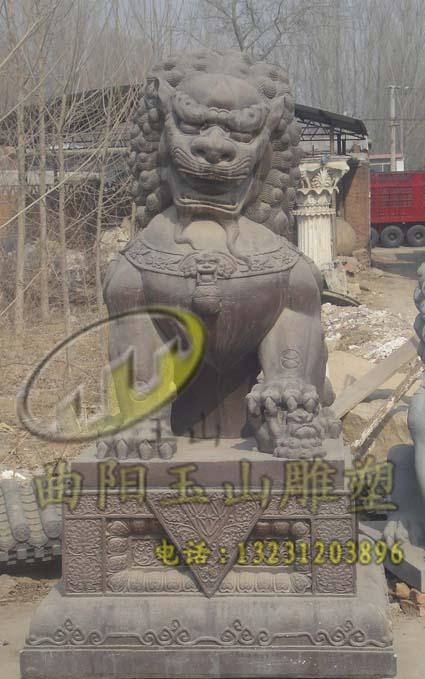 供应内蒙古大理石寺庙仿古石雕狮子加工图片