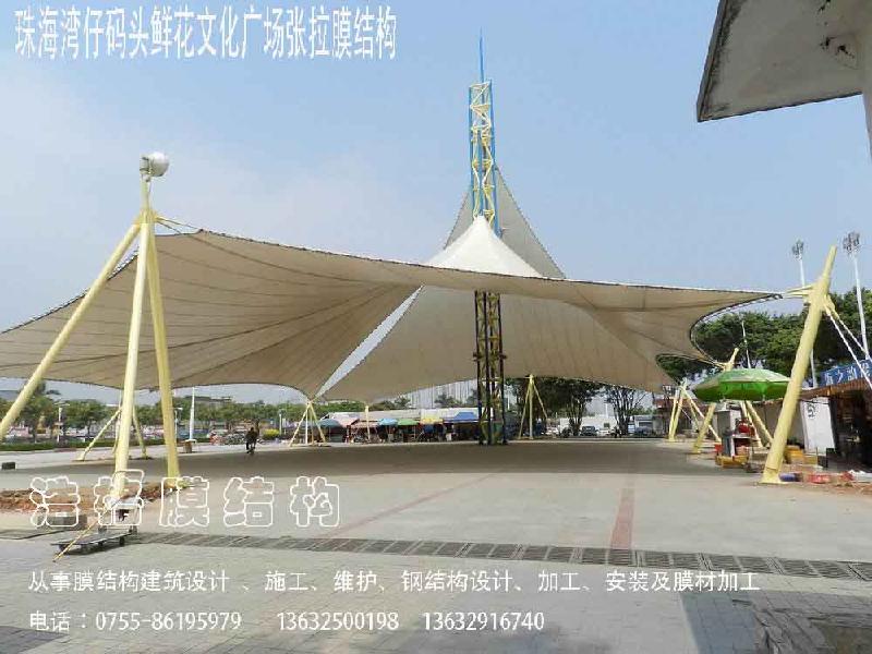 深圳市珠海鲜花文化广场张拉膜结构工程厂家