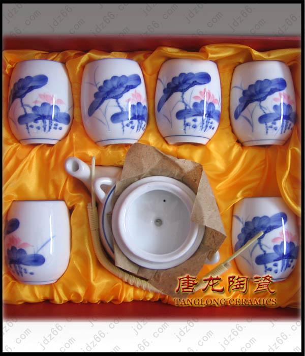 年终礼品陶瓷茶具供应年终礼品陶瓷茶具手绘青花陶瓷茶具