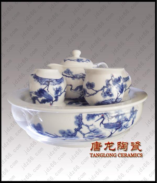 供应年终礼品陶瓷茶具手绘青花陶瓷茶具