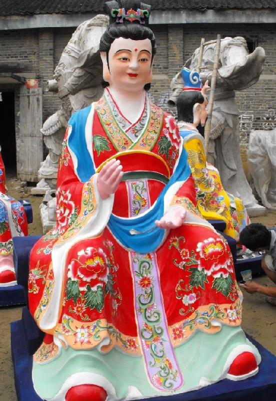 河南佛缘雕塑工艺厂供应用于供奉的彩绘玻璃钢玉皇大帝王母娘娘神像