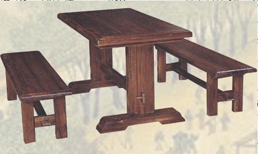 供应柳州碳化木桌椅
