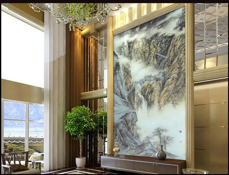 供应广州酒店大堂背景艺术玻璃装饰材料图片