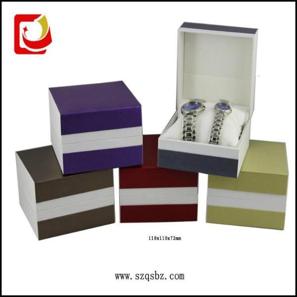包装盒厂生产高档斜边PU皮手表盒 手表盒PU皮表盒子