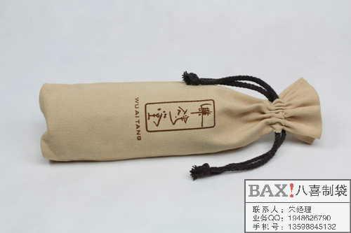 供应日照绿茶茶叶袋礼品袋帆布束口茶叶袋设计定做厂家图片