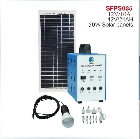 50W手提式多功能太阳能发电系统批发