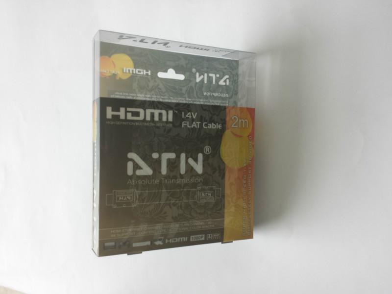 供应HDMI线包装盒，批发高清HDMI线PVC盒 金属连接线PET盒