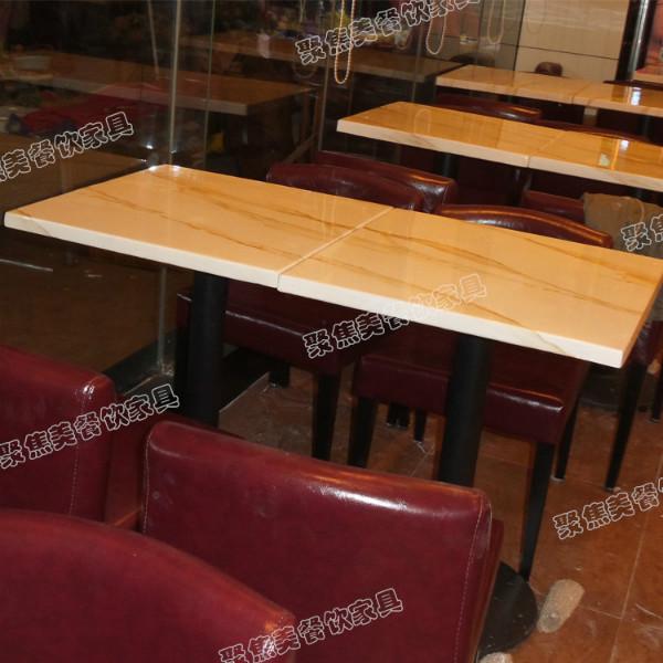 供应民治餐厅桌椅定做/大理石餐桌/贴纸大理石餐桌厂家定制