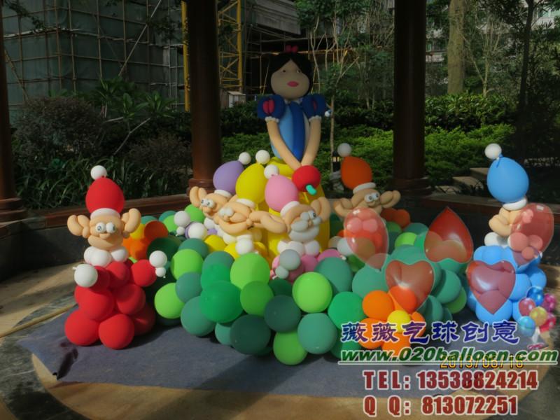 供应广州气球布置白雪公主主题布置图片