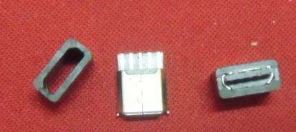 供应焊线式USB母头+MICRO5P母头焊线式带护套
