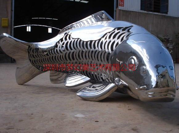 供应大型不锈钢雕塑鱼 镜面不锈钢鱼群雕塑 广场雕塑鱼群