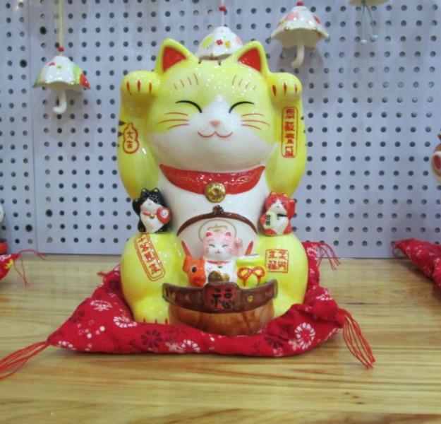 供应招财猫存钱罐开运陶瓷摆件工艺品招财猫厂家日本招财猫