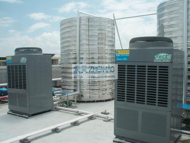 东莞工厂热水机供应商,美的空气源热泵机组,员工宿舍中央热水工程安装商