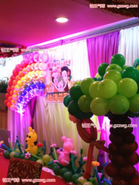 广州市上海钻王气球装饰宝宝百日宴布置厂家