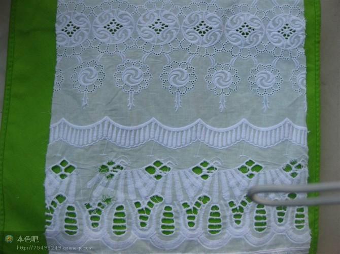 厂家长期生产供应优质时尚全棉裙边绣花电脑打孔绣花面料