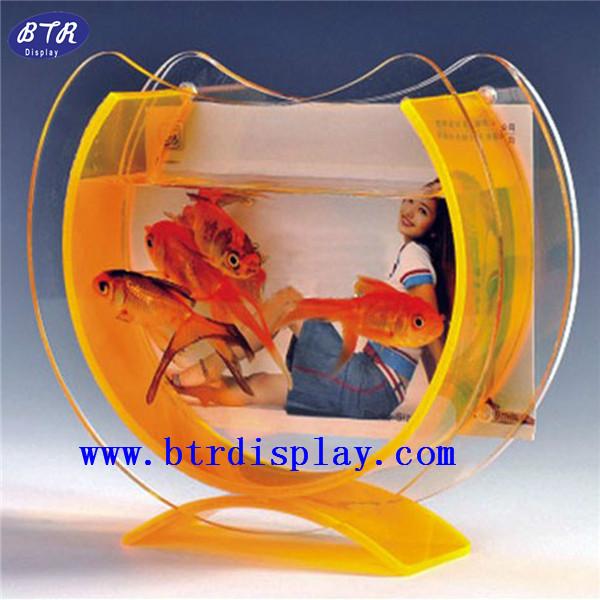 供应亚克力小形鱼缸 有机玻璃挂壁式鱼缸 压克力相框鱼缸