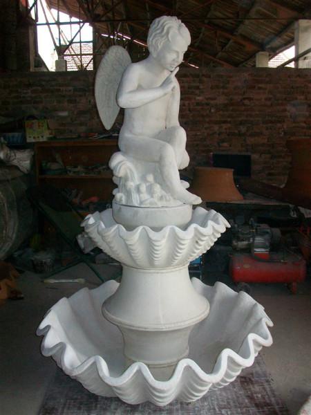供应景观喷泉北京雕塑厂家，螺盆小天使喷泉，景观喷泉雕塑制作厂家图片