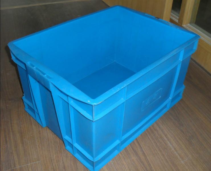 供应755塑料周转箱 蓝色加厚周转箱 带盖周转箱批发