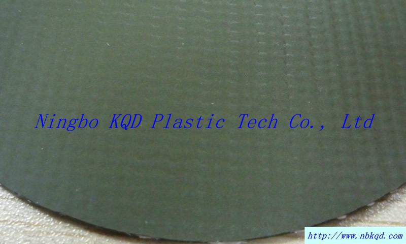 供应1000D军绿色PVC夹网布
