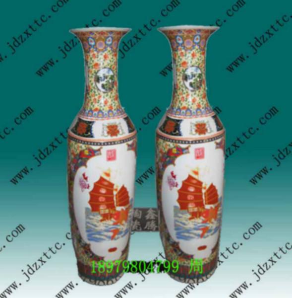 供应陶瓷花瓶 粉彩花鸟商务礼品花瓶