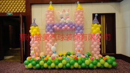 供应梅州宝宝宴-满月宴-百日宴-泡泡秀-卡通气球装饰套餐