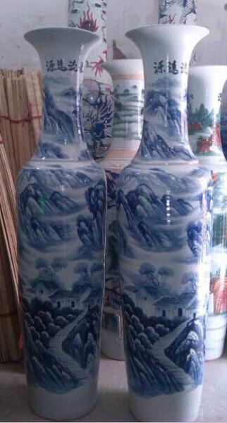 供应北京陶瓷礼品花瓶，商务礼品花瓶，青花山水花瓶