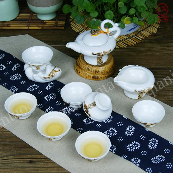 供应新品亚光白色陶瓷功夫茶具套装茶壶套装