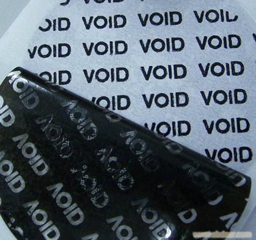 供应揭开留字VOID防伪材料不干胶