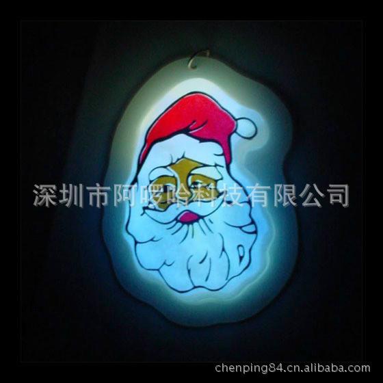 ［圣诞节LED夜光荧光胸章］专业生产广告促销发光礼品胸章