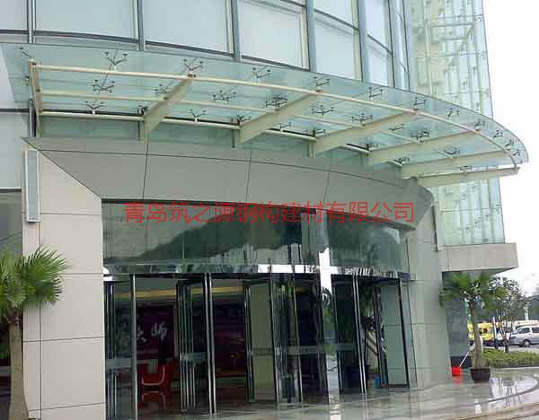供应山东最优质的玻璃雨棚厂家直销青岛玻璃雨棚批发商性价比高