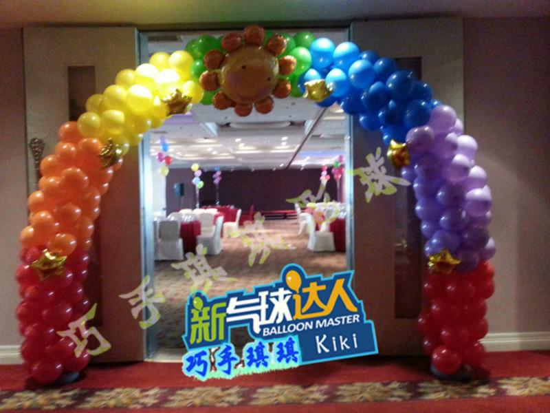 供应苏州园区宝宝宴生日宴氦气球空飘酒店现场布置图片
