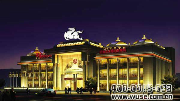供应北京巴音浩日娲大酒店楼体亮化工程五色领先国际照明