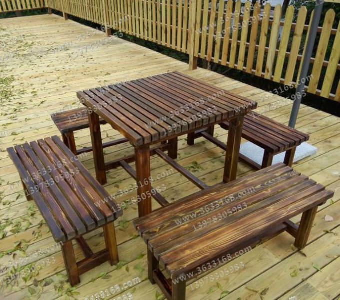 供应休闲碳化木桌椅,休闲碳化木桌椅厂家,广西订做休闲碳化木桌椅