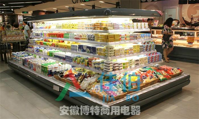 供应三门峡商超水果蔬菜保鲜展示柜环形风幕柜定做价格尺寸