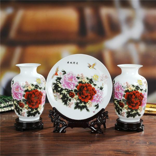 景德镇市陶瓷花瓶三件套厂家供应陶瓷花瓶三件套