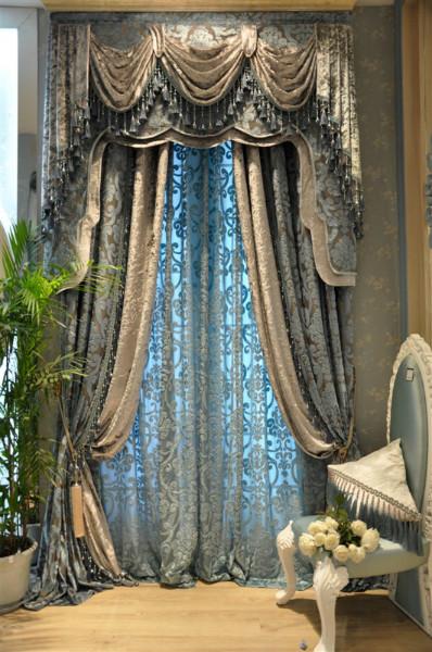 供应别墅豪宅窗帘，西安窗帘，地中海窗帘，纯色窗帘，欧式窗帘，客厅窗帘图片