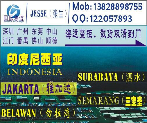 供应深圳到印尼雅加达的国际海运公司