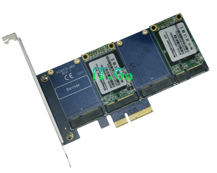 供应mSATA扩展卡 PCIe转mSATA转接卡 4口组RAID倍增卡