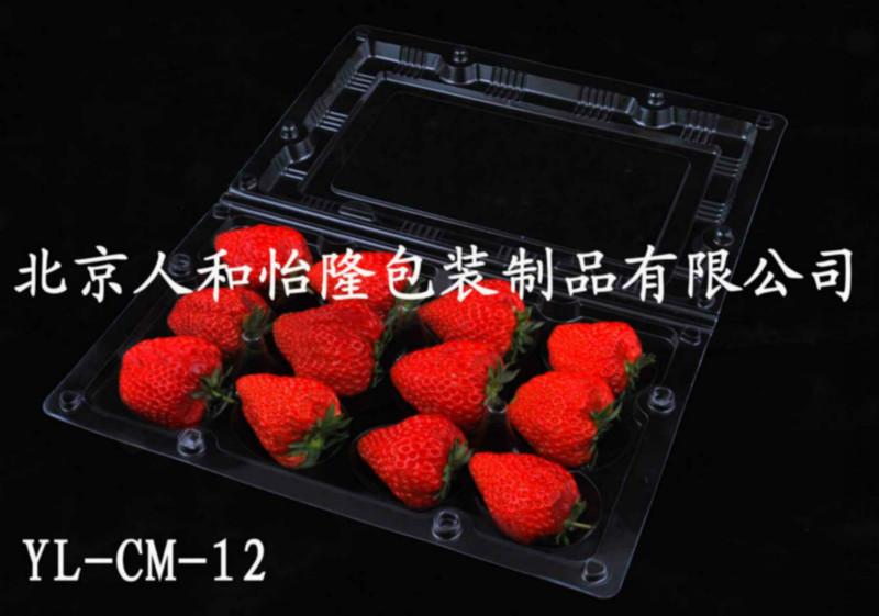 12枚PVC代扣草莓盒批发