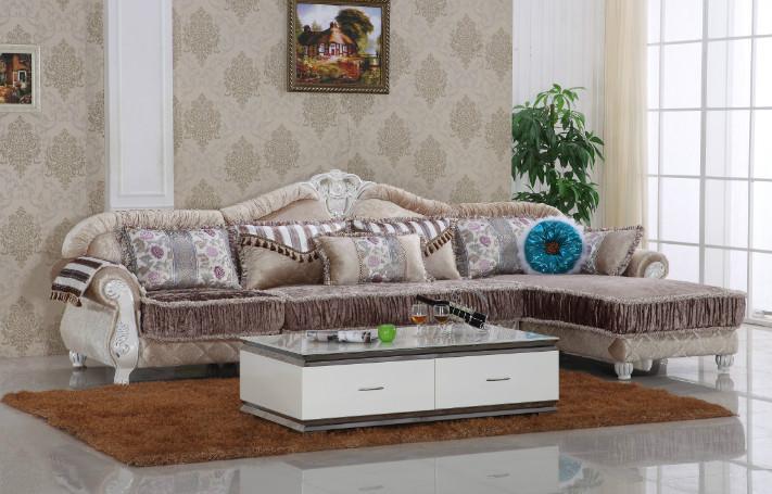 供应皮配布转角沙发供应商  简欧布艺沙发组合 湖南热卖欧式沙发 厂家直销 特价新款沙发