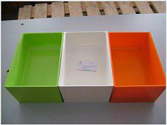 供应美耐皿格斗彩色盒子定制休闲食品盒密胺盒