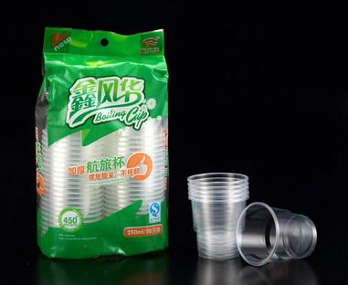 供应浙江生产塑料杯厂经过QS认证，一次性高透杯量产