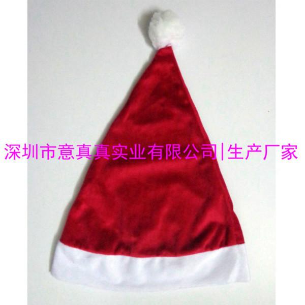 供应大红色圣诞帽 超柔深红色圣诞帽定做 厂家生产加工优质成人圣诞帽