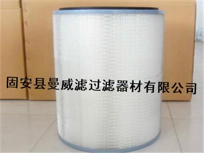 供应覆膜空气滤筒 聚酯纤维空气滤筒价格 固安曼威滤环保材料生产厂图片